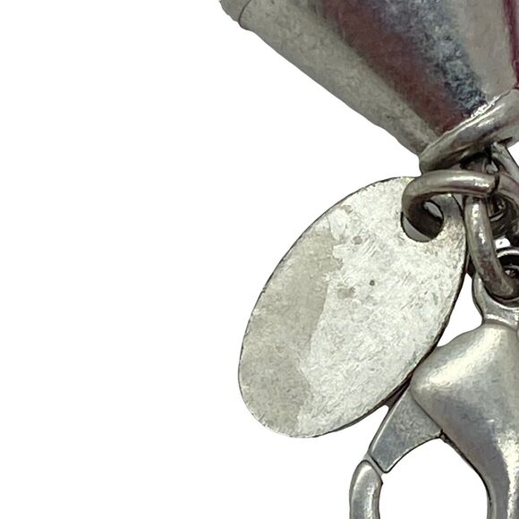 Lia Sophia Necklace Womens Silver Tone Three Strand Stone Crystal Shell Beaded - Picture 8 of 16